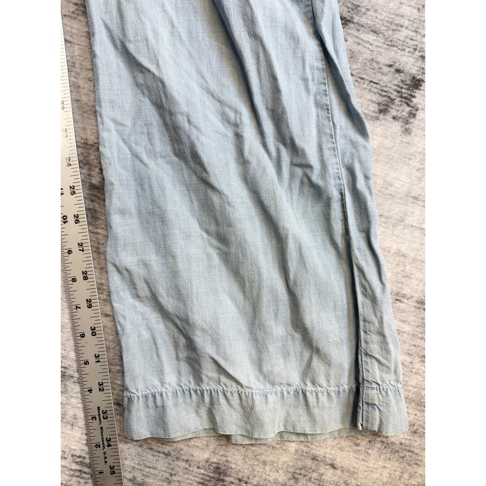 Gap Sailor Wide Leg Pants 10R Bleached Chambray Blue Tencel Lyocell 130000-02 - Picture 7 of 8